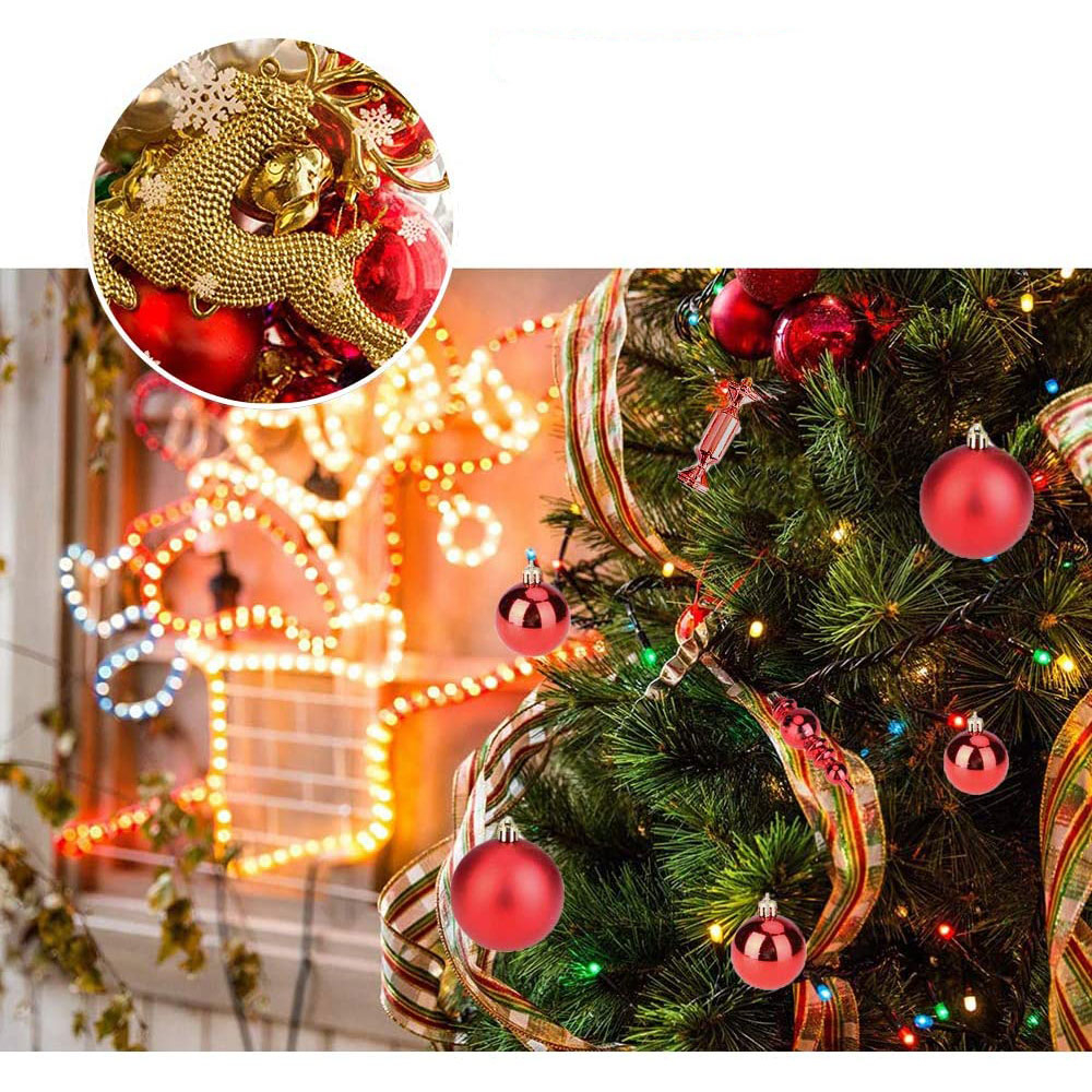 (30er Set) Christbaum Schmuck Weihnachtskugeln Deko Ornamente - Roségold