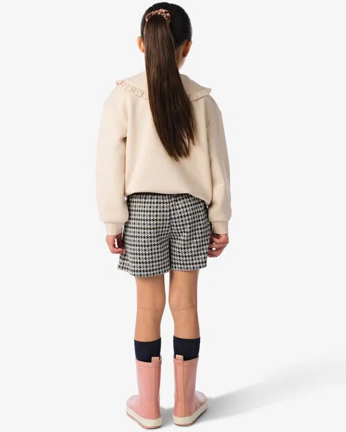 jupe-short enfant pied-de-poule noir