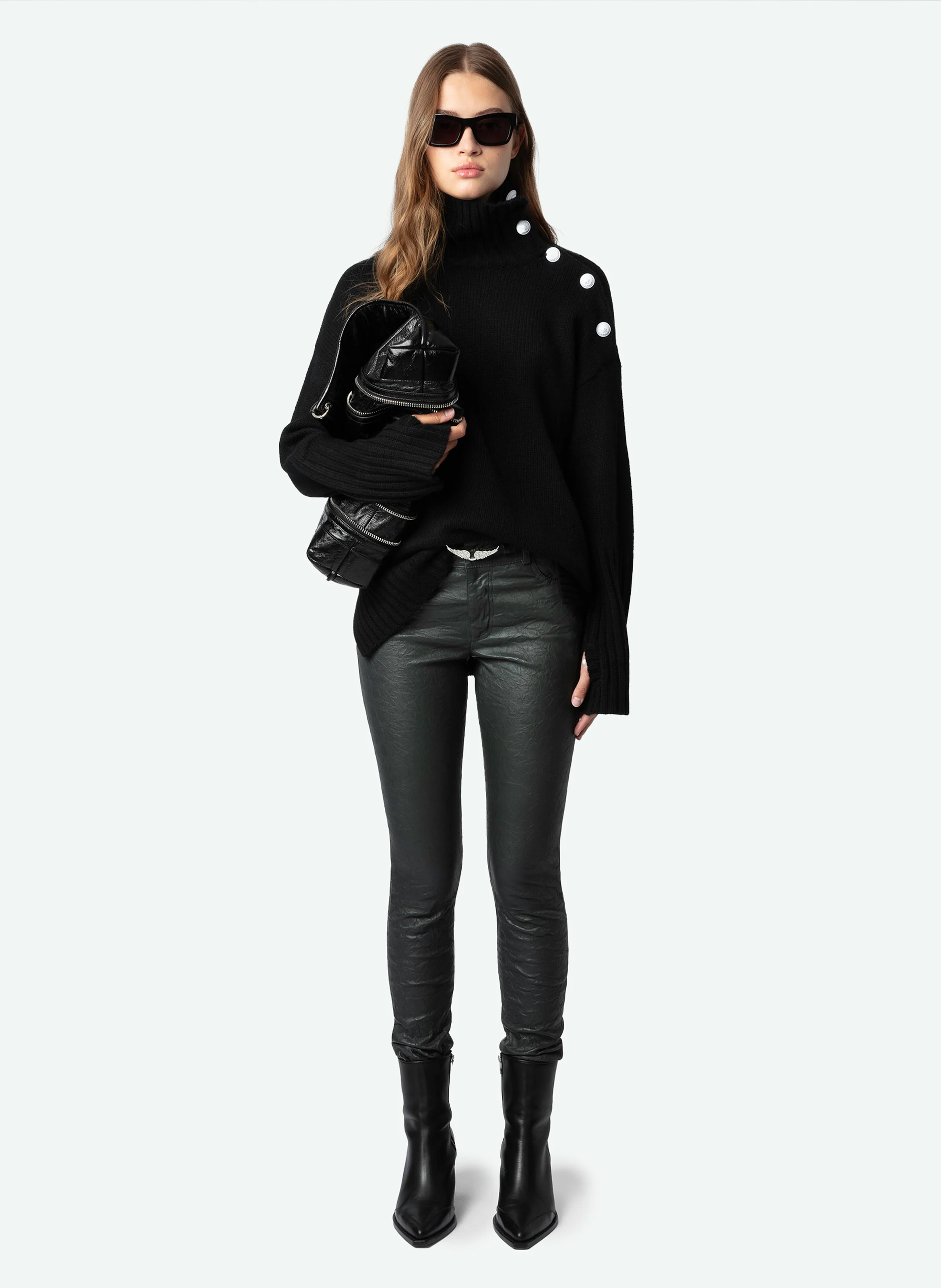 PHLAME - Pantalon slim en cuir | Vert