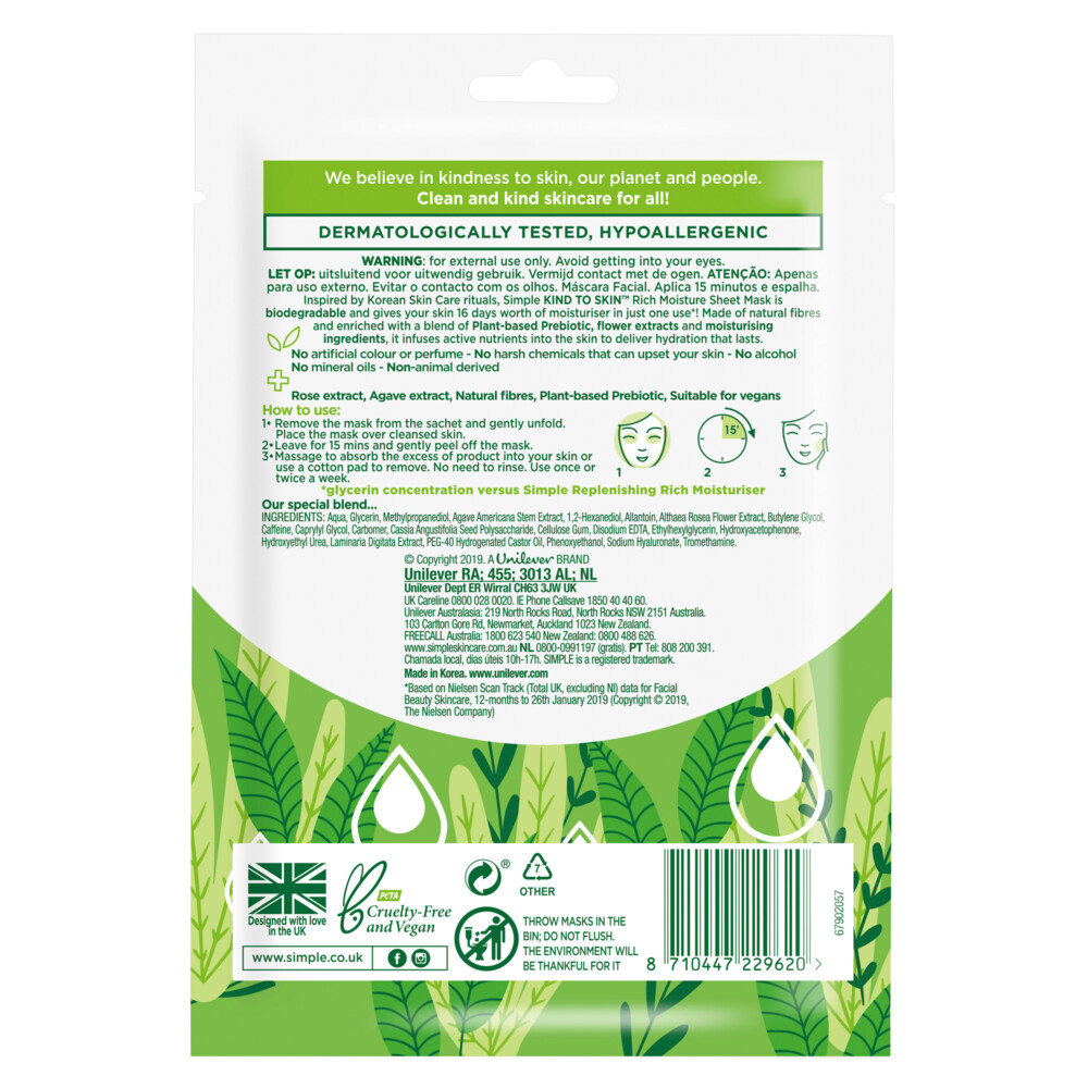 Simple Gezichtsmasker Rich Moisture