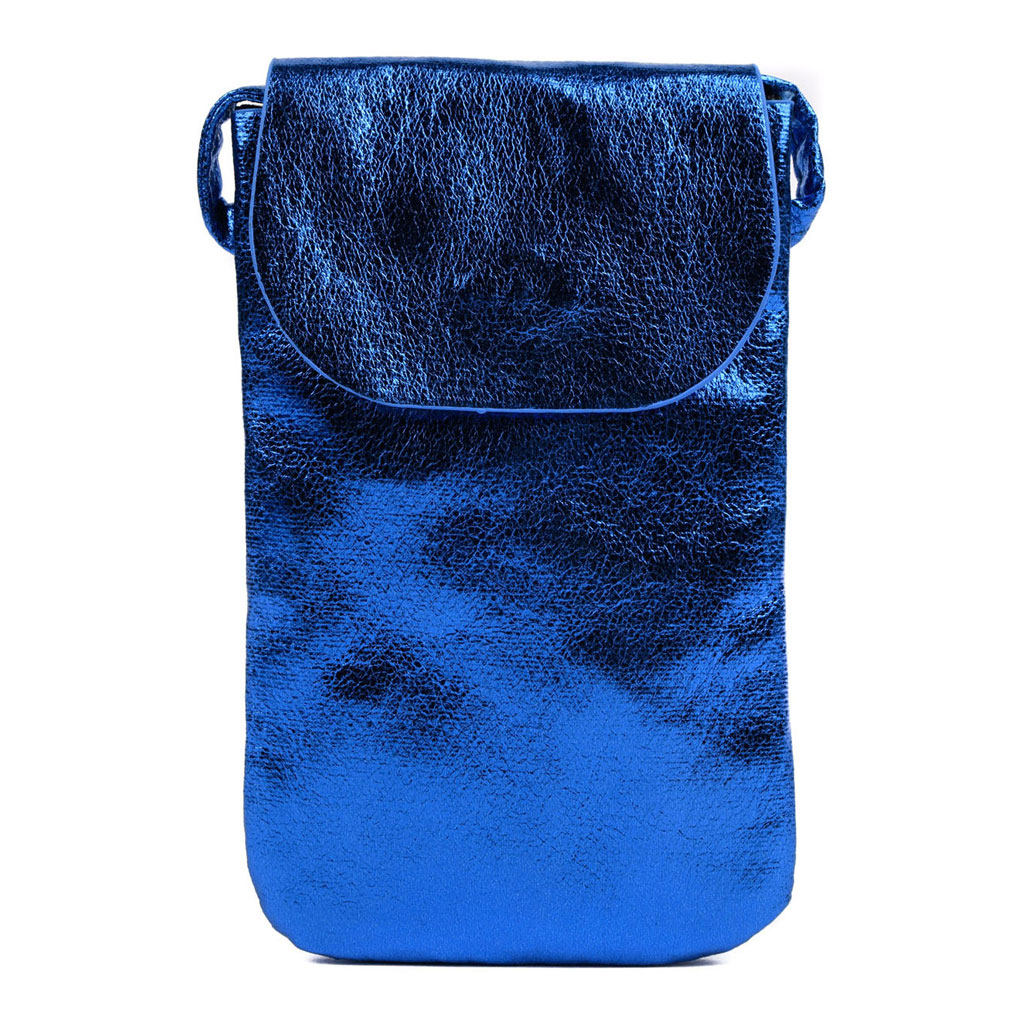 Create it! Smartphone Tasje met Rits - Blauw/Zilver