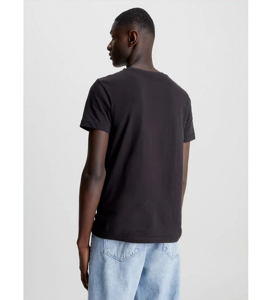 Camiseta Calvin Klein Jeans Slim de algodão orgânico com logo preto