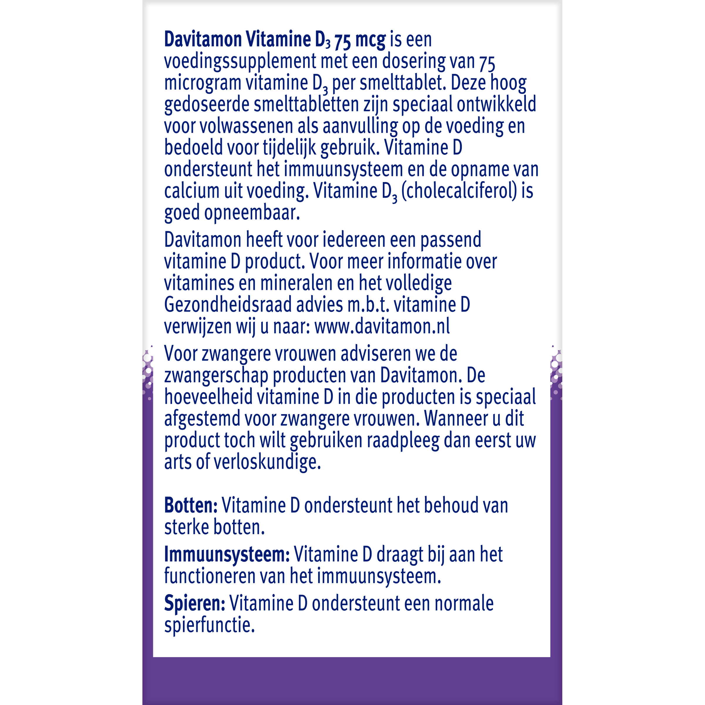 Davitamon Vitamine D3 75Mcg (75 tabletten)