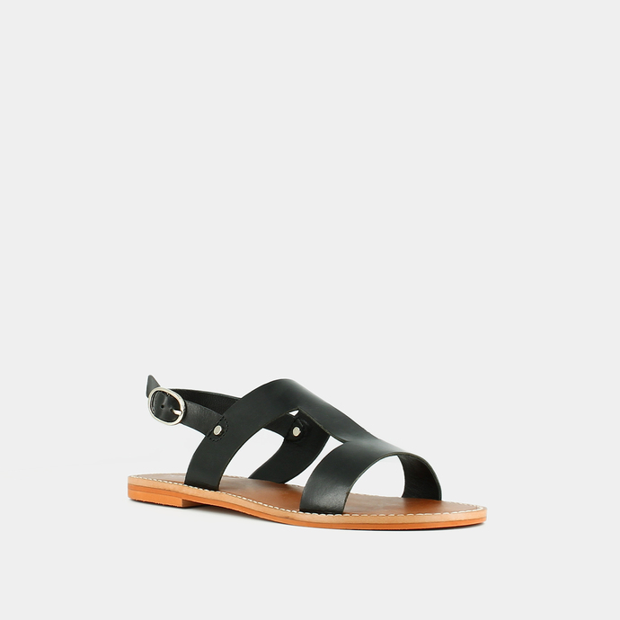 Sandales  en cuir noir