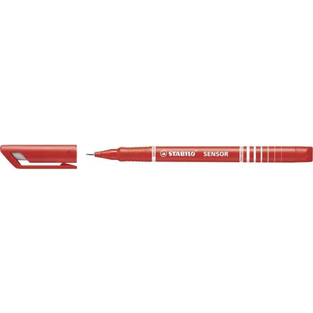 Fineliner mit gefederter Spitze - STABILO SENSOR F - fein - Einzelstift - rot