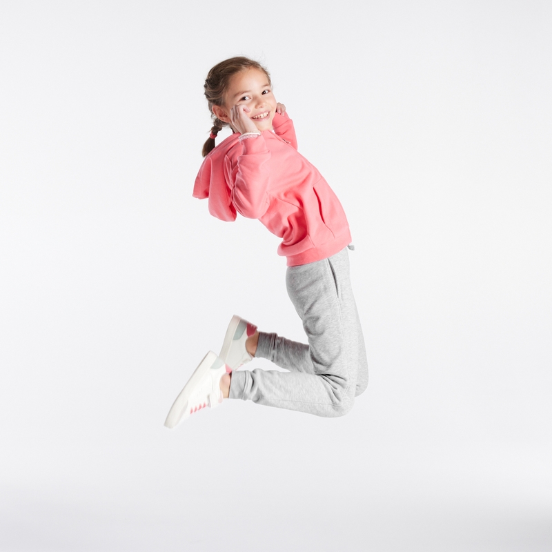 Jogging en molleton gris fille