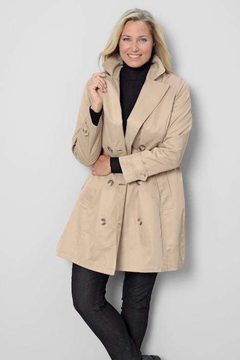 Trenchcoat, Straight Fit, Reverskragen, zweireihige Knopfleiste