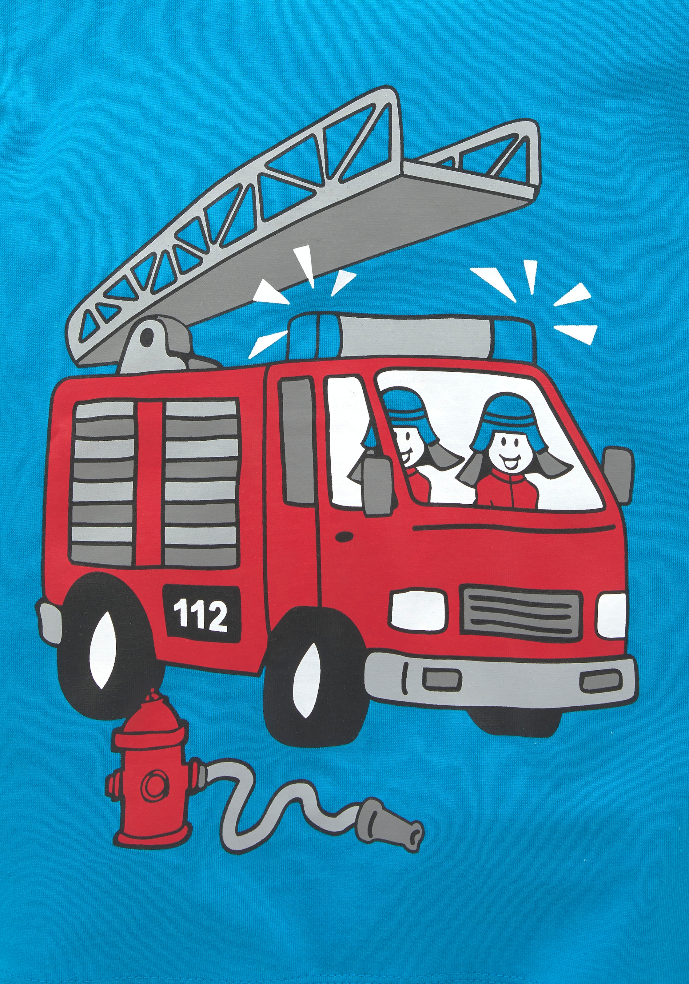 KIDSWORLD T-Shirt »Mit coolem FEUERWEHR Druck«, Kurzarm,  Basic-Passform,  mit stylischem Druck,  Rundhalsausschnitt