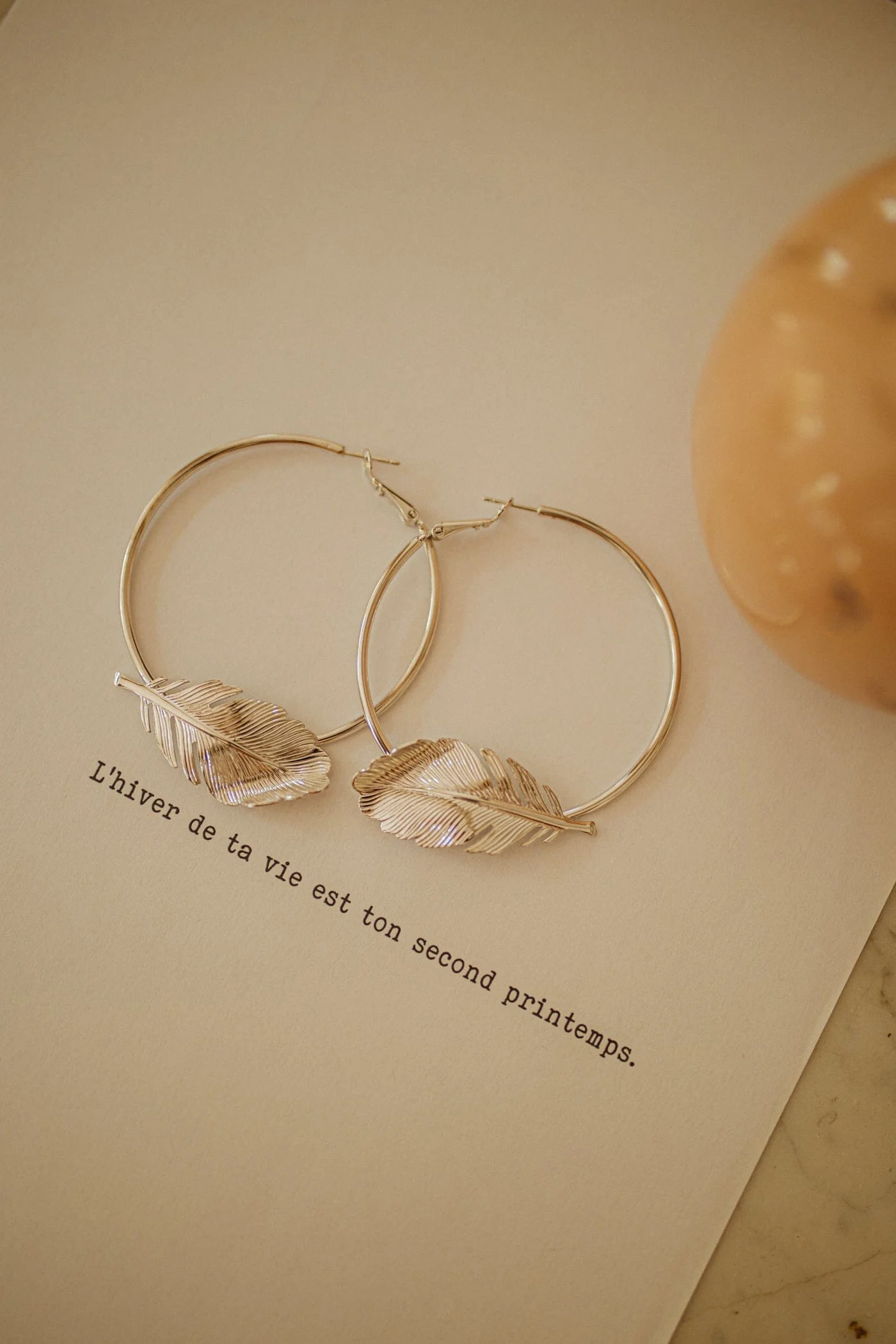 ZÉPHYR - Boucles d'oreilles créoles feuilles plaqué argent | Argent