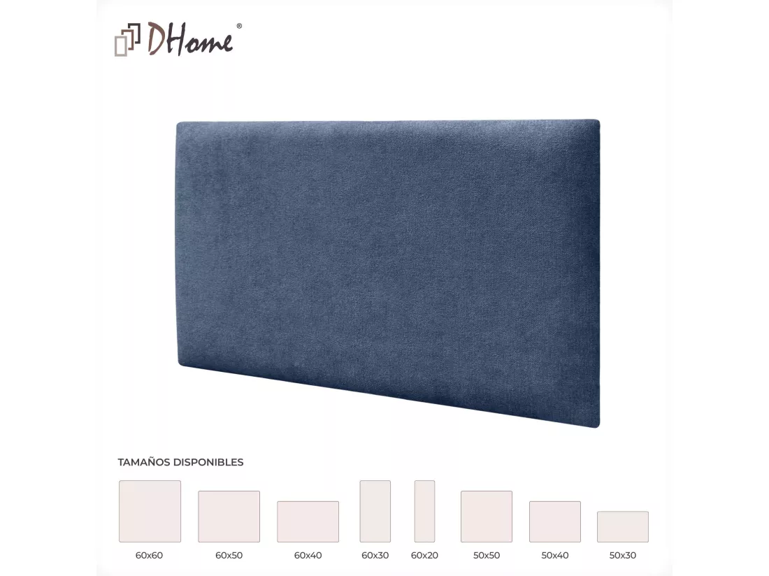 DHOME Lot de 6 Panneaux Rembourrés en Tissu Aqualine Autocollants pour Mur Acoustiques Absorbants Protection contre les Chocs (Bleu, 60x50cm, x6)