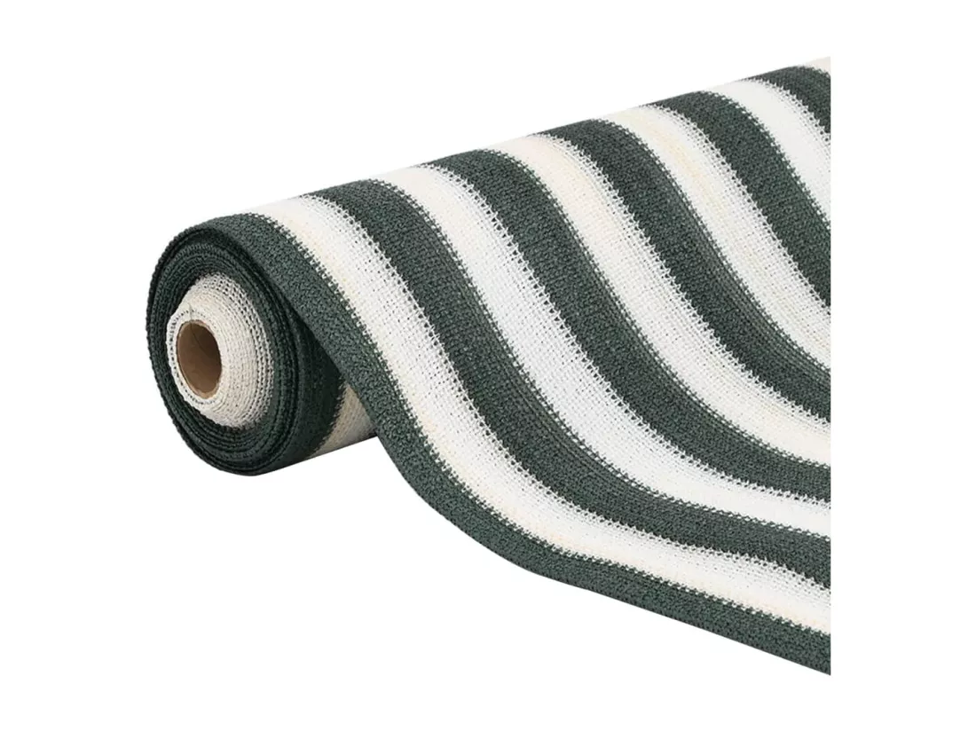 Filet brise-vue vert et blanc 1,5x10 m PEHD 75 g/m²