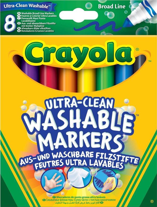 Crayola - Extra-afwasbare Dikke Stiften - 8 Stuks