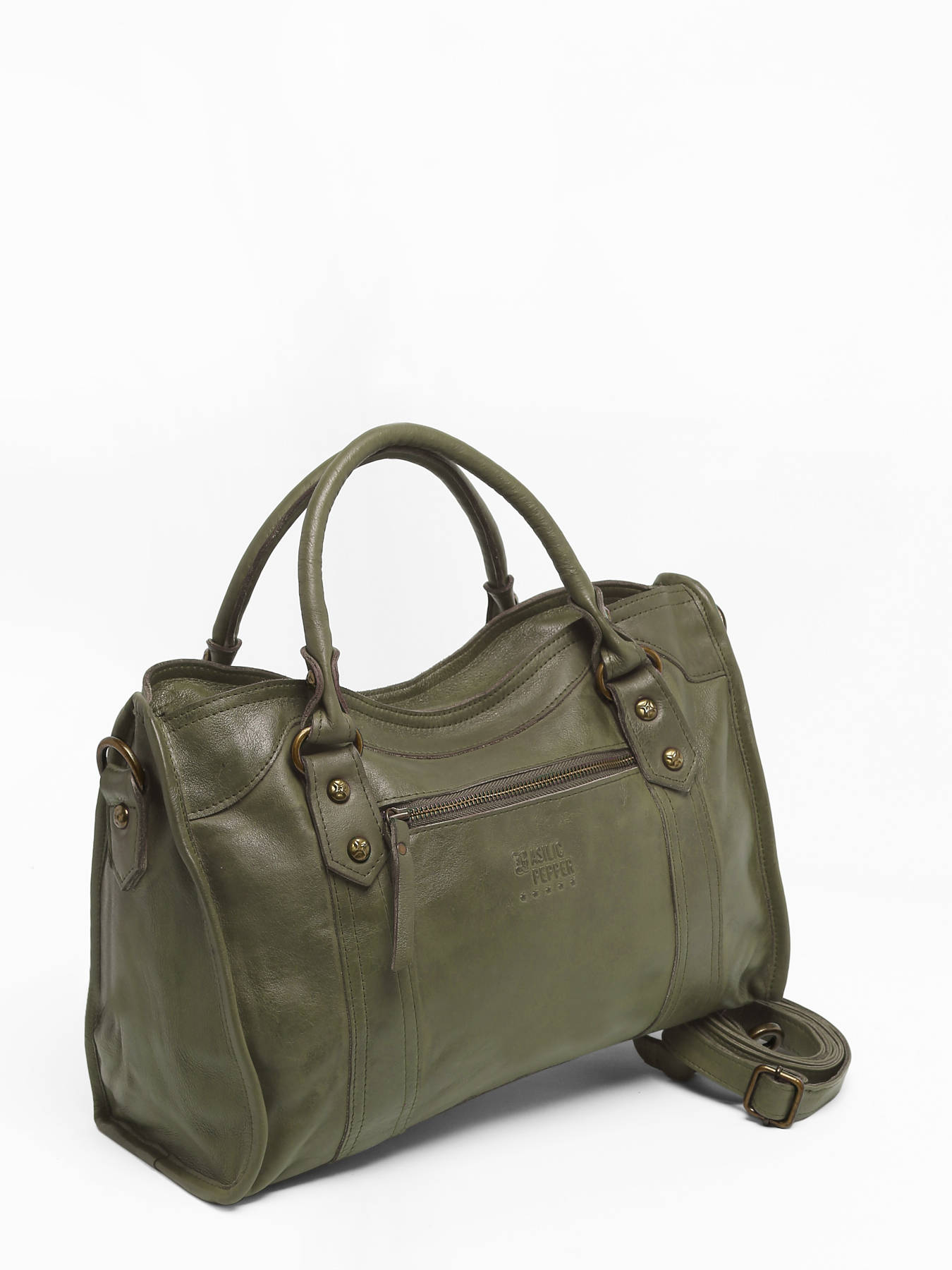 Sac port main Cow cuir BASILIC PEPPER