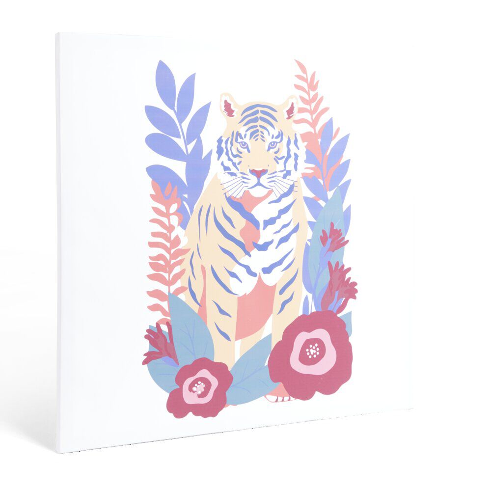 Toile imprimée motif tigre 60x60cm