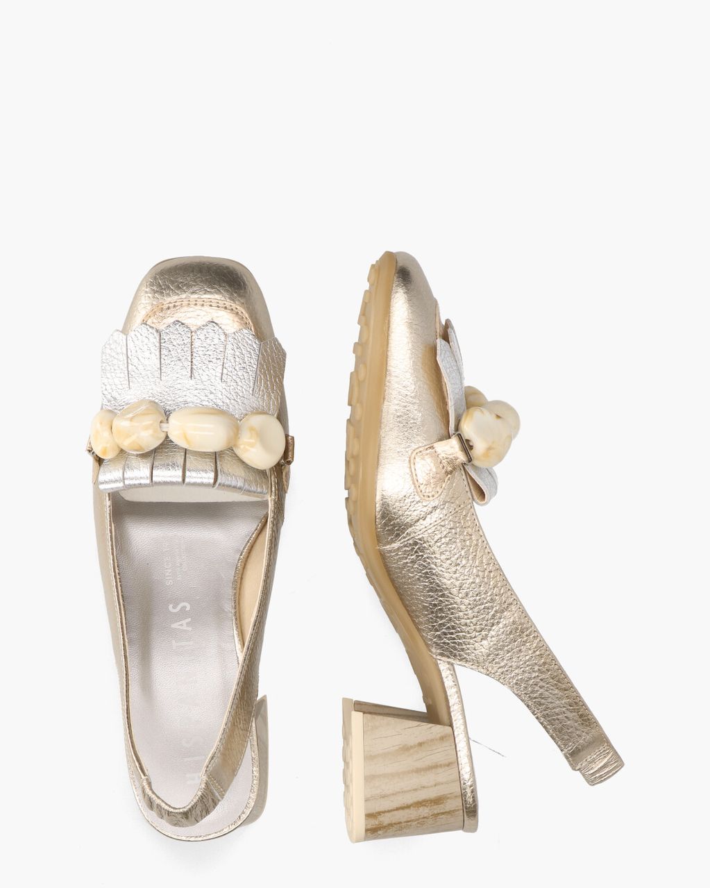 Hispanitas HV253945 Goud Dames Slingbackloafers