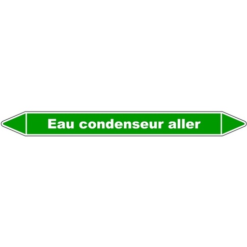 Marqueur tuyauterie - Eau Condenseur Aller - Vinyle Laminé