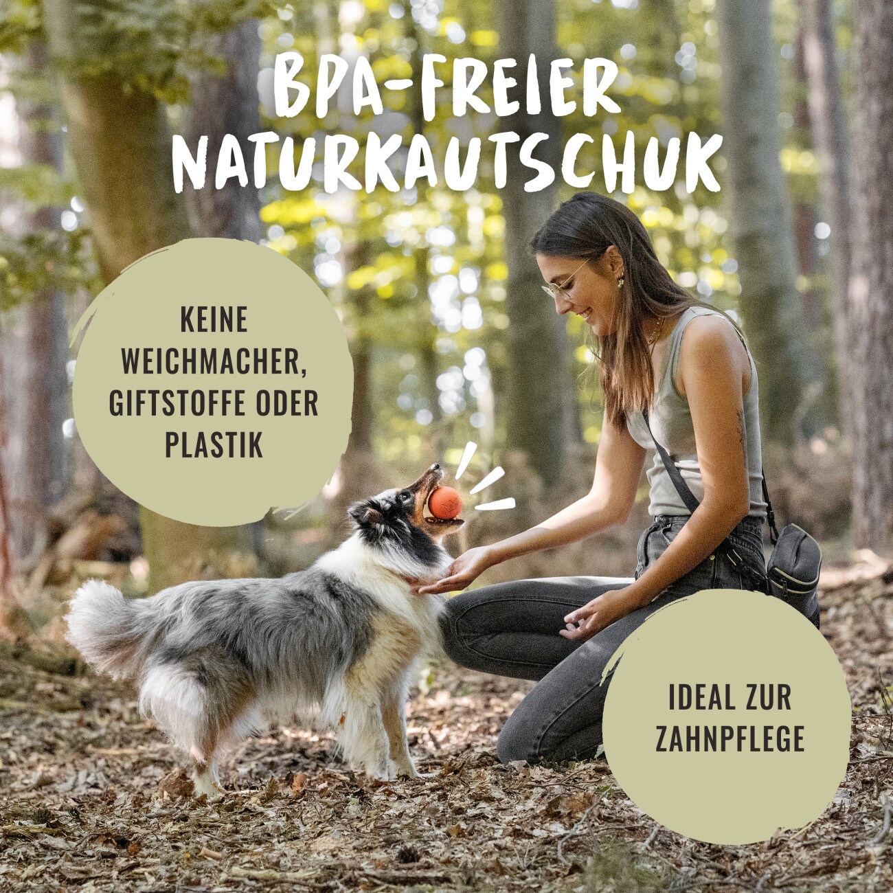 Rudelkönig Hundeball – Naturkautschuk Ball apricot