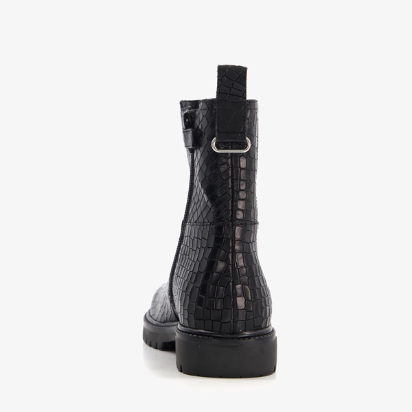 Groot leren meisjes Chelsea boots met crocoprint