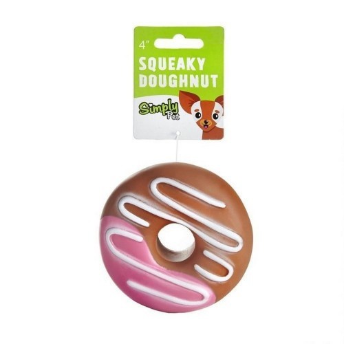 Brinquedo para cães em formato de donut barulhento - Marrom/Rosa/Branco
