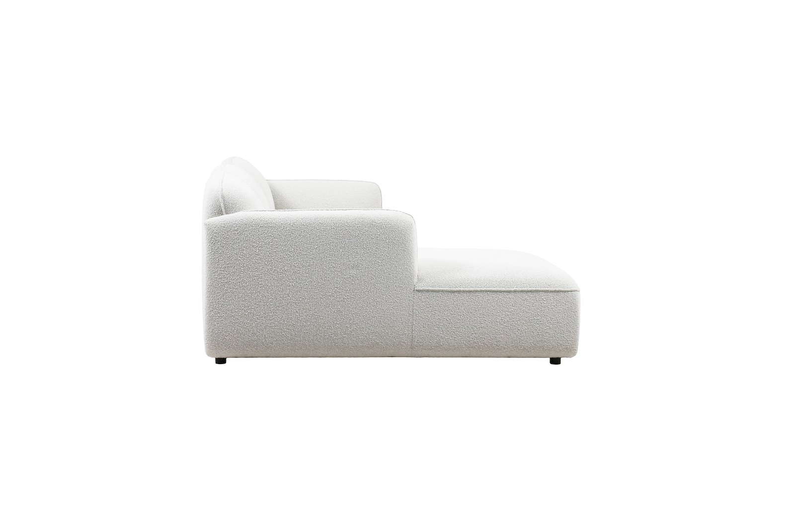 Fluff  2-seter med sjeselong venstre Tekstil Copenhagen Boucle 900 White med sorte ben