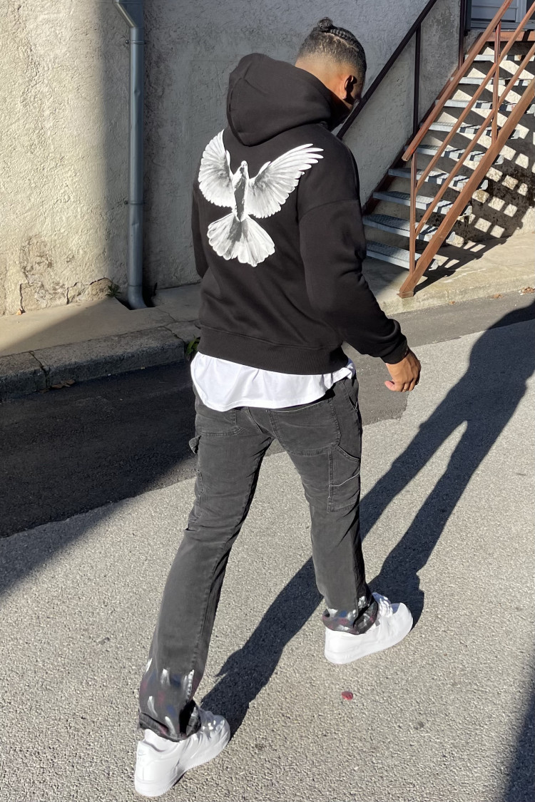 Sweat à capuche noir 