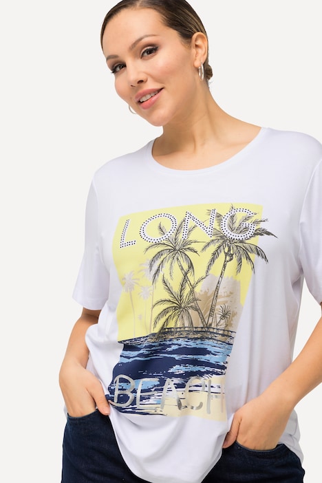 T-Shirt, Long Beach, Rundhals, Halbarm