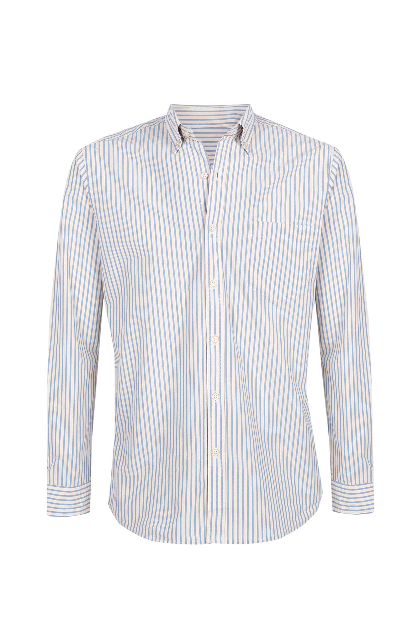 Camisa listrada fácil de passar