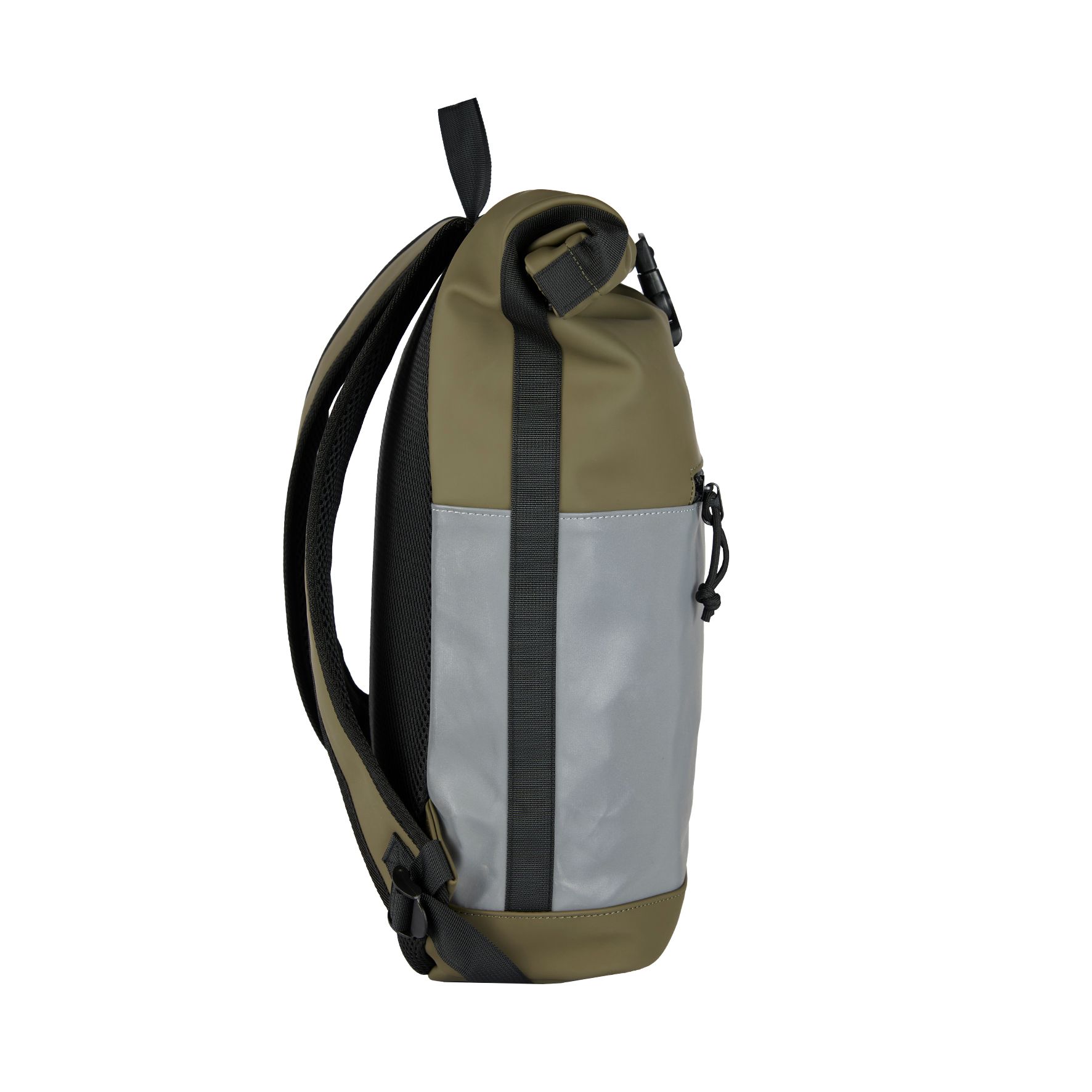 New Rebels Bowie New York Rolltop Backpack Reflective Part Olive