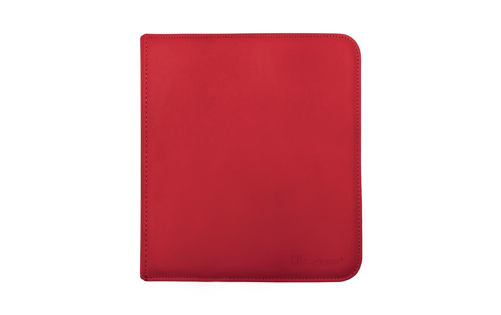 Karten-Album Pro-Binder Zippered Red 12-PocketKartenalbum mit gepolstertem Kunstledereinband