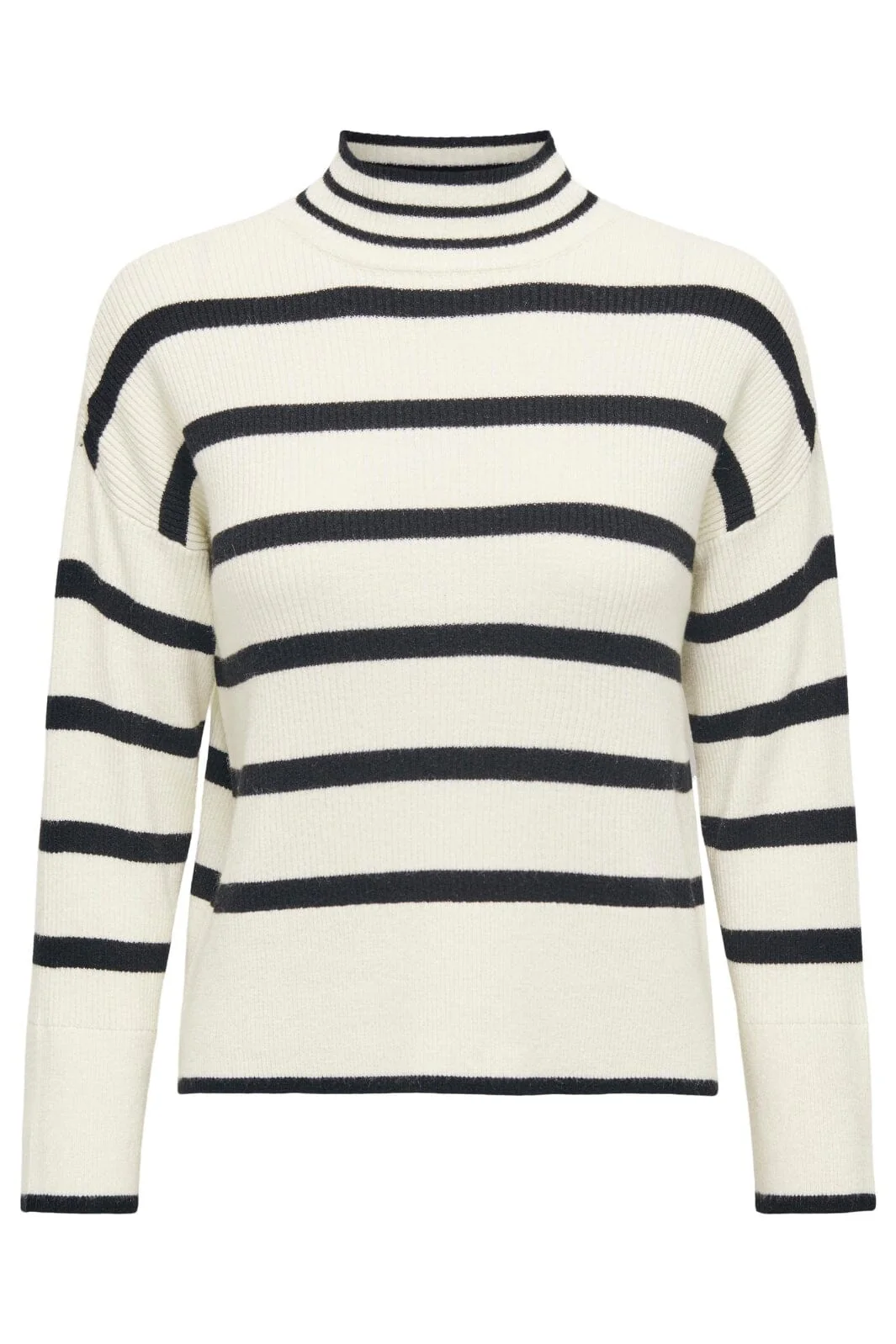 Only Onlibi L/S Highneck Pullover Knt 4031224 whitecap gray w melange black