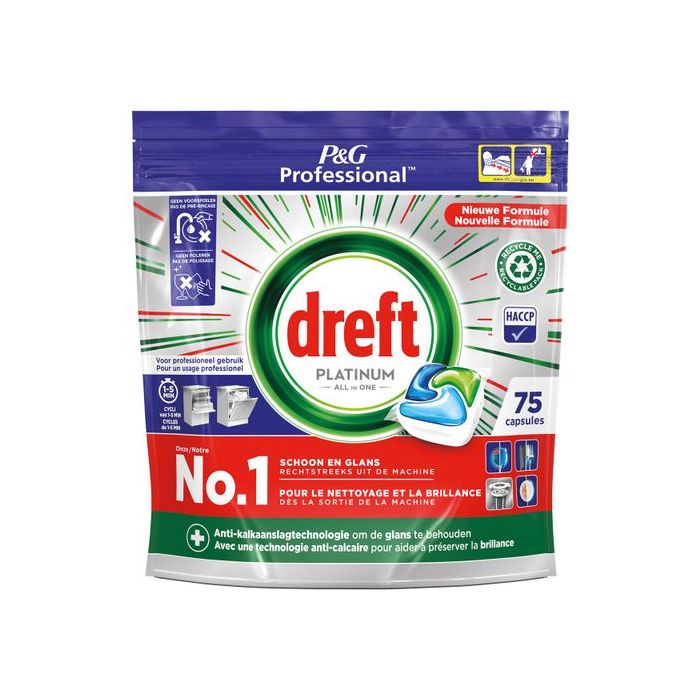Dreft 75stuks Vaatwastabs All in One Platinum 75 Stuks (8006540881293)