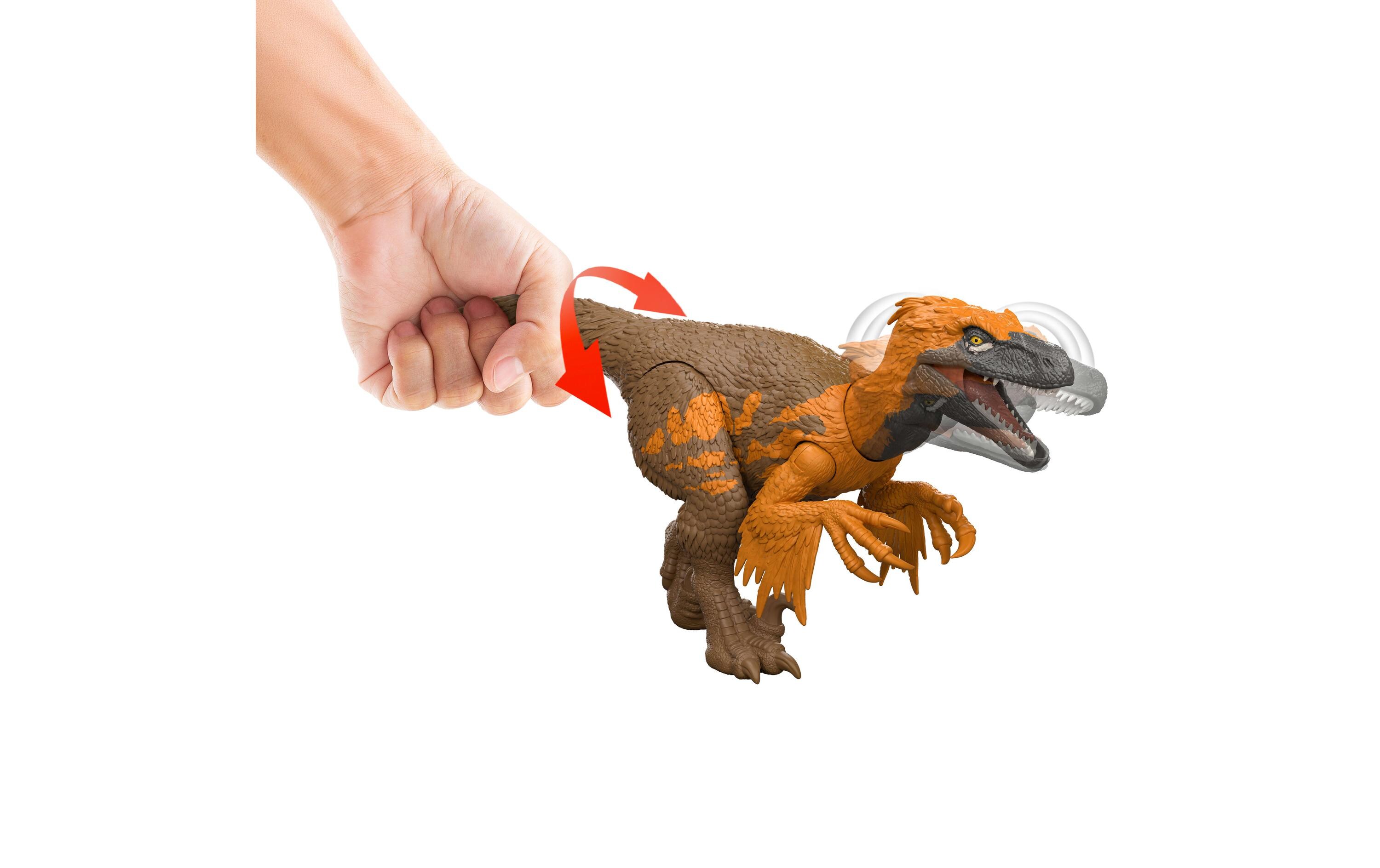Jurassic World Wild Roar UtahraptorDinosaurierfigur mit Angriffsbewegung und mächtigem Gebrüll