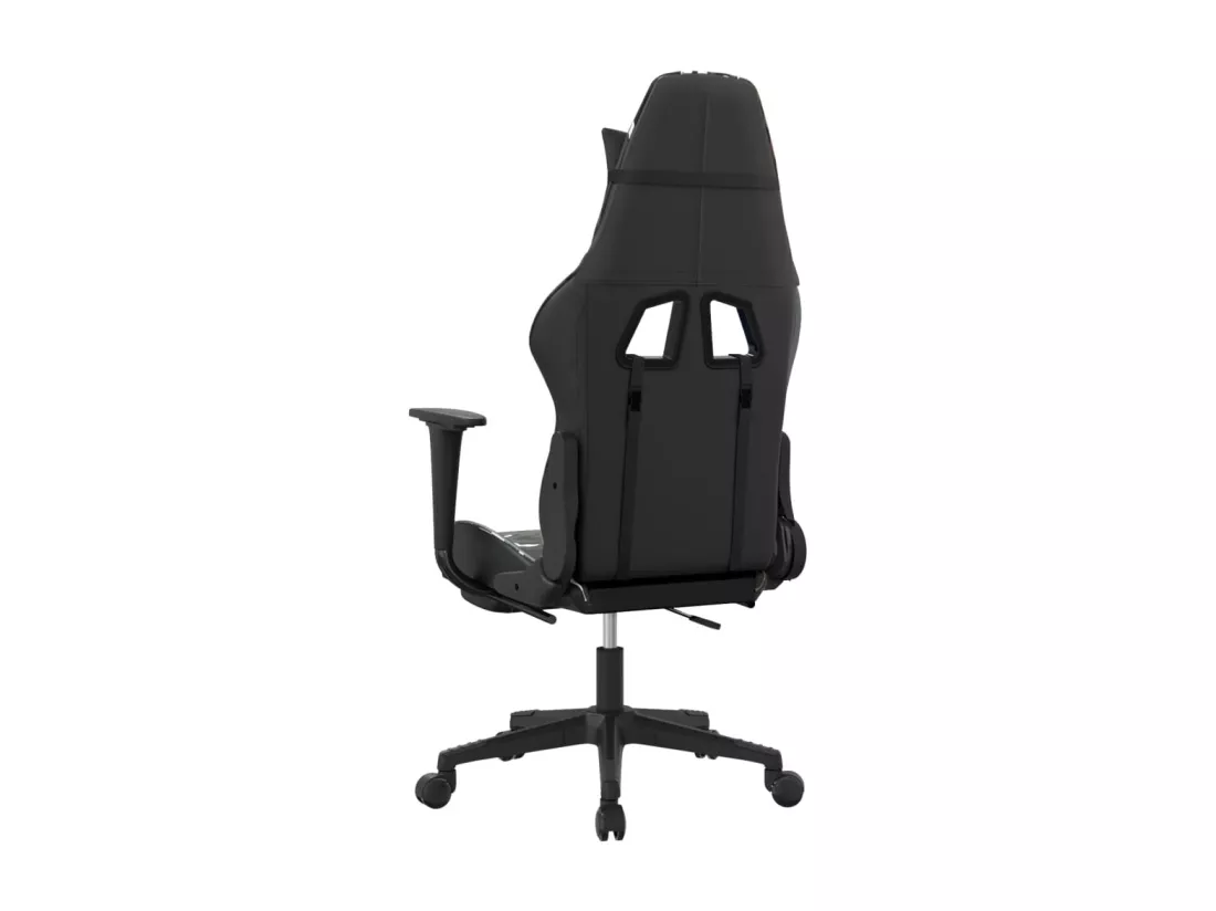 Chaise de jeu de massage repose-pied Noir camouflage Similicuir