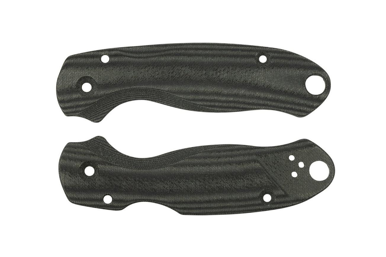 Flytanium Spyderco Para 3 Scales, Lotus Black Linen Micarta