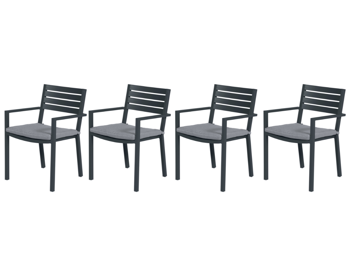 Garden Impressions Oklahoma Carbon Black tuinstoel - Set van 4