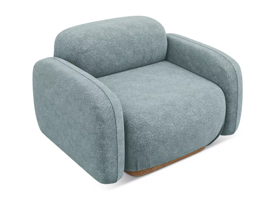 Fauteuil en tissu chenille - jeans - AILANI