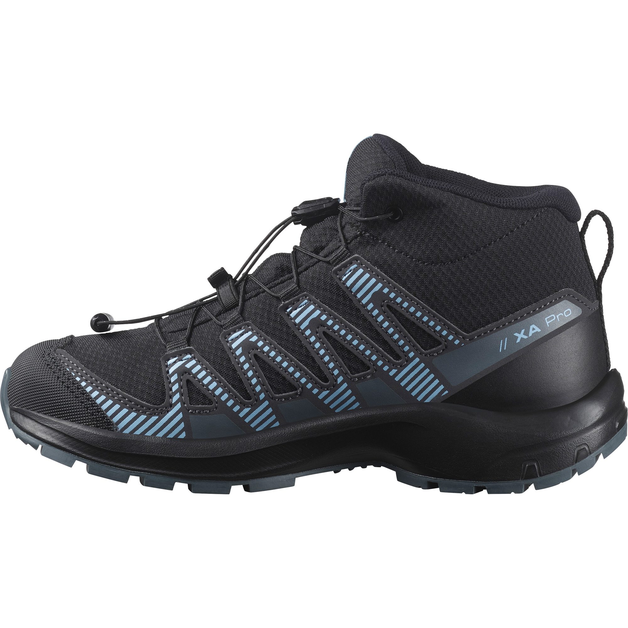 Salomon XA Pro V8 MID Waterproof Wanderhalbschuhe Kinder black dark slate