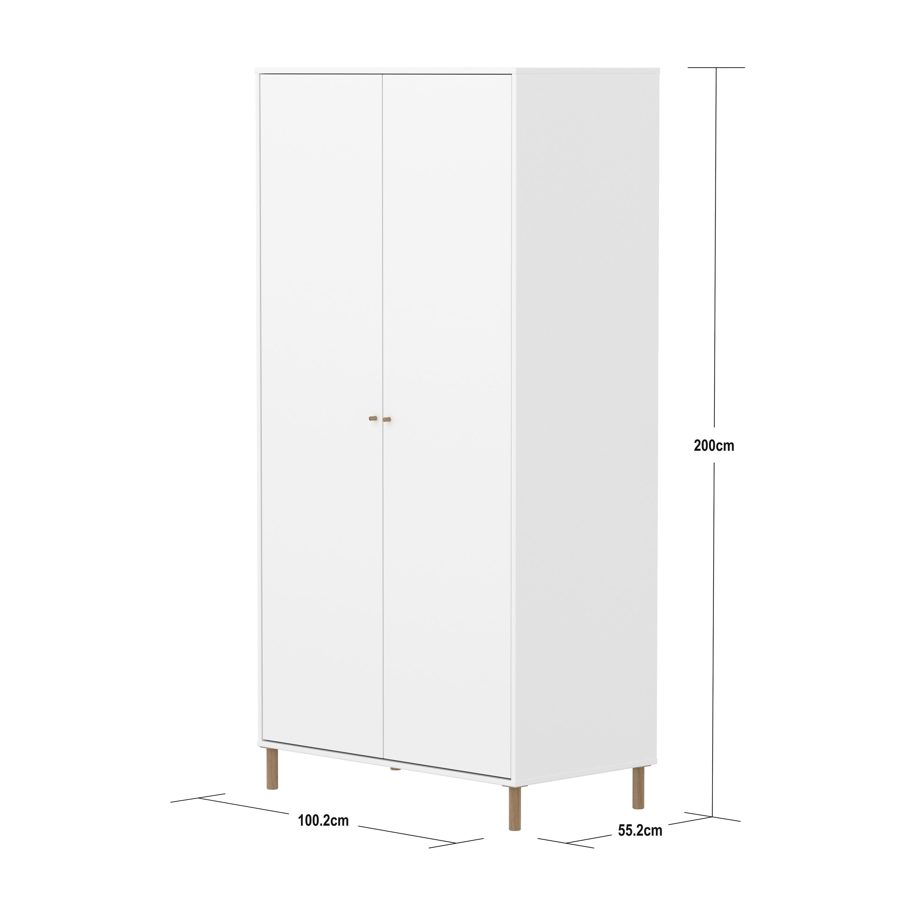 Flexa SAGA Schrank - Weiss / B: 100.0 cm x T: 55.0 cm x H: 200.0 cm