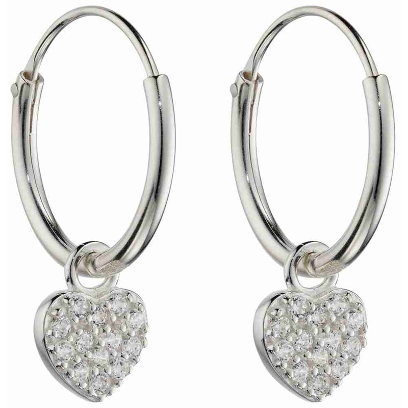 Boucle d'oreille coeur en argent 925/1000