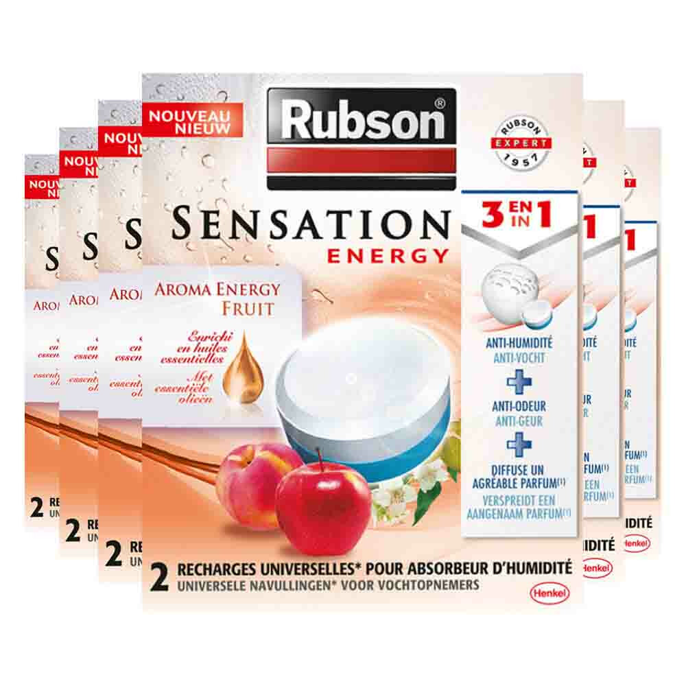 6x Rubson Vochtopnemer Navullingen Sensation Fruit2 x 300 gr