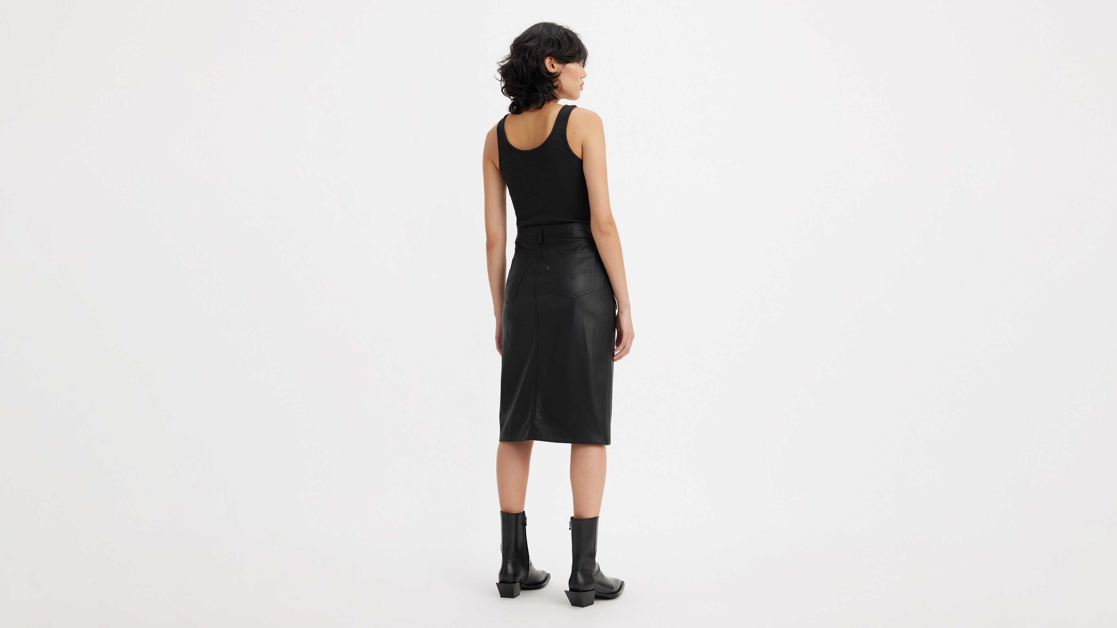 Jupe crayon en simili cuir - Leather Night - Noir