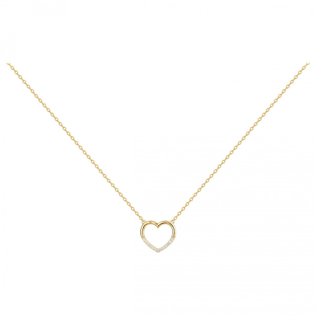 Collier en Plaqué Or avec oxyde de zirconium blanc