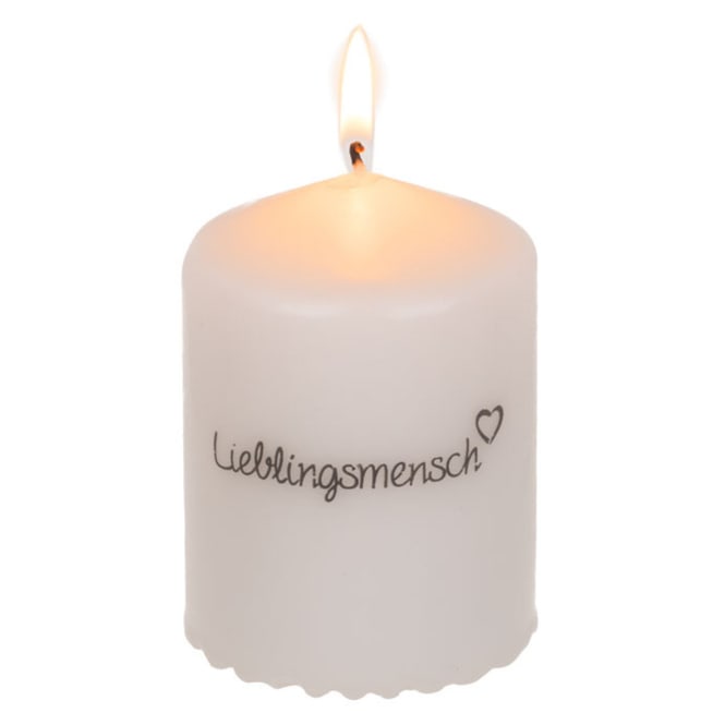 Stumpenkerze - Lieblingsmensch - ca. 6 x 8 cm