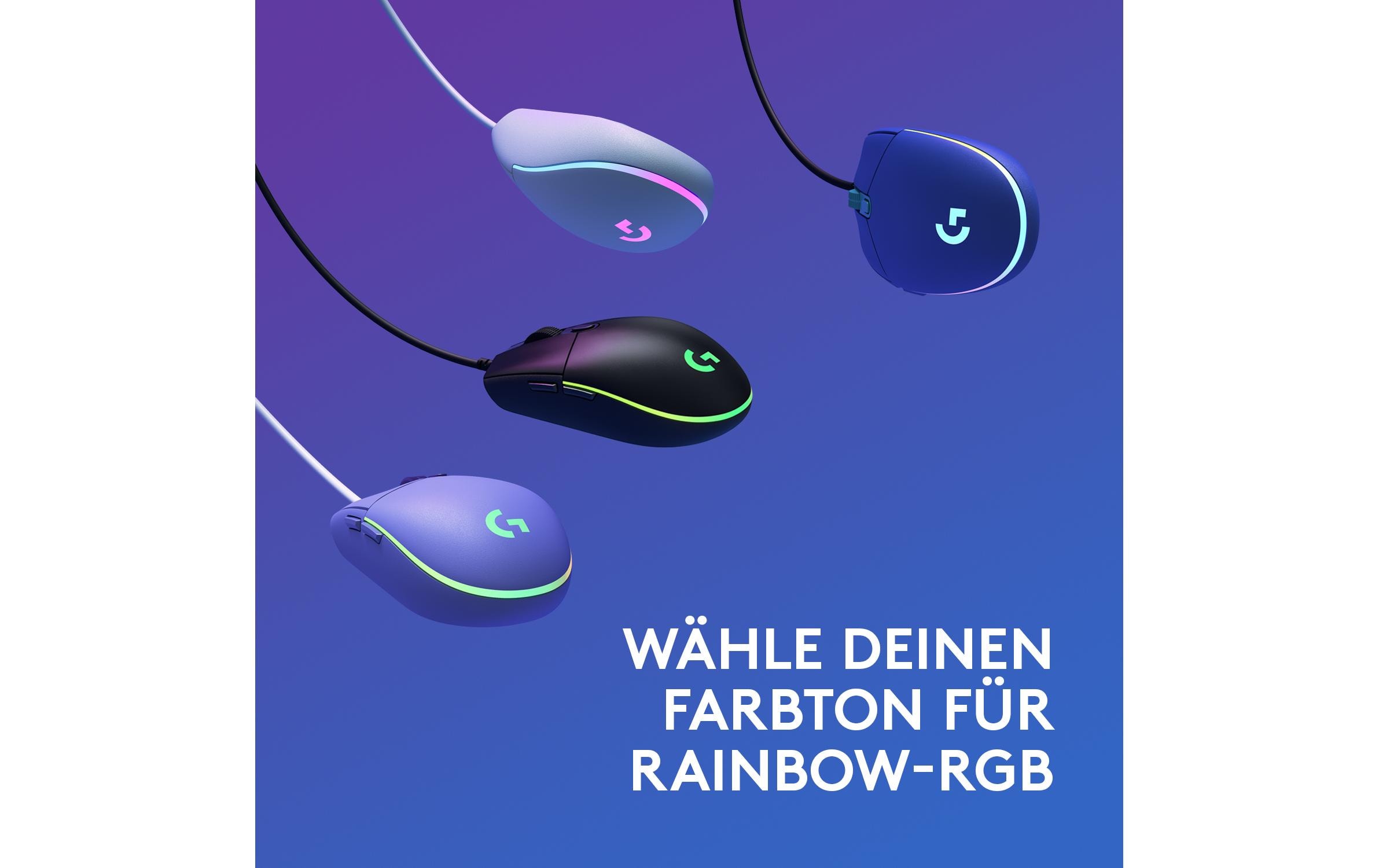Gaming-Maus G203 Lightsync BlauReaktionsschnelle und leichte USB-Gamingmaus