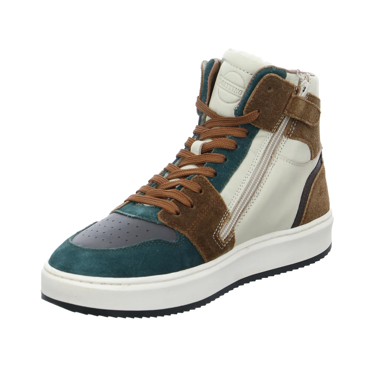 GATTINO Jungen-Winter-Bottine Grün Leder  Sneaker high