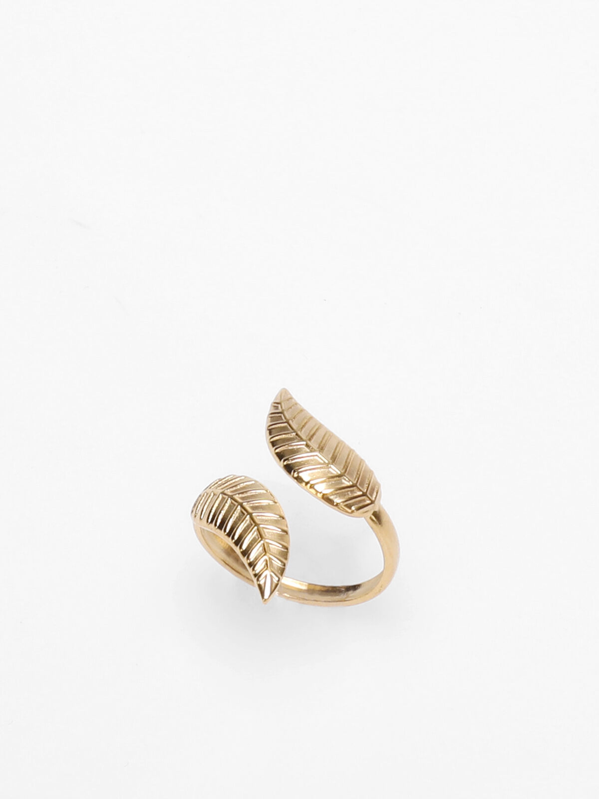 Bague feuilles ouverte- Doré