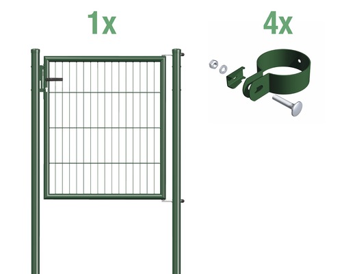 Enkele poort met metalen gaas, ALBERTS 100 x 100 cm, groen