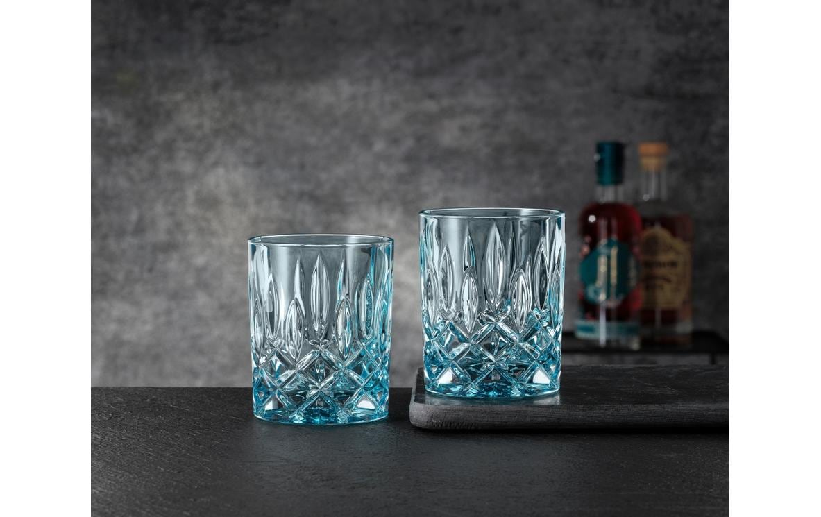 Whiskyglas-Set Noblesse-Aqua, 2 StückLuxuriöses Whiskyglas-Set aus Kristallglas mit elegantem Rautenmuster
