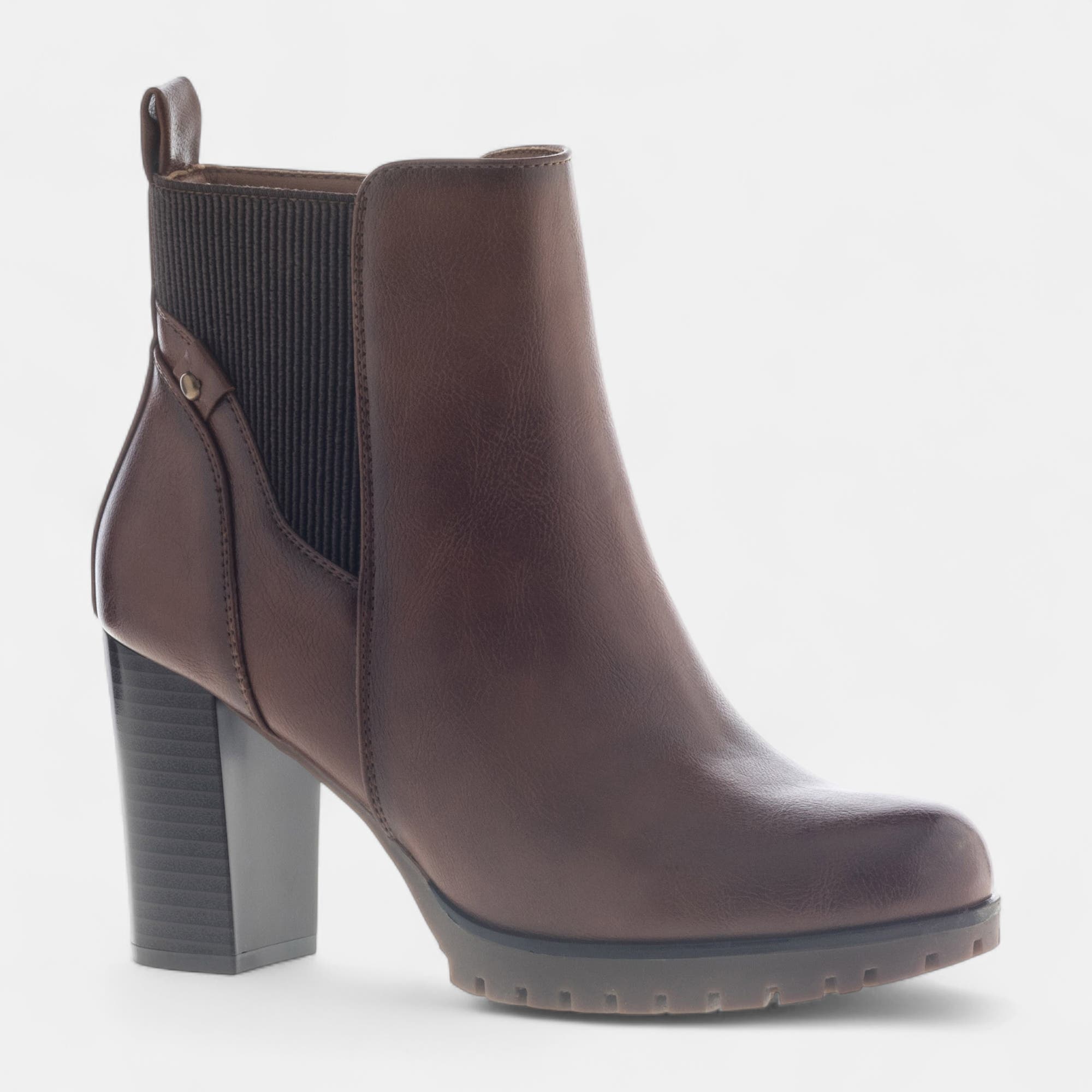 Boots à talon Femme cognac