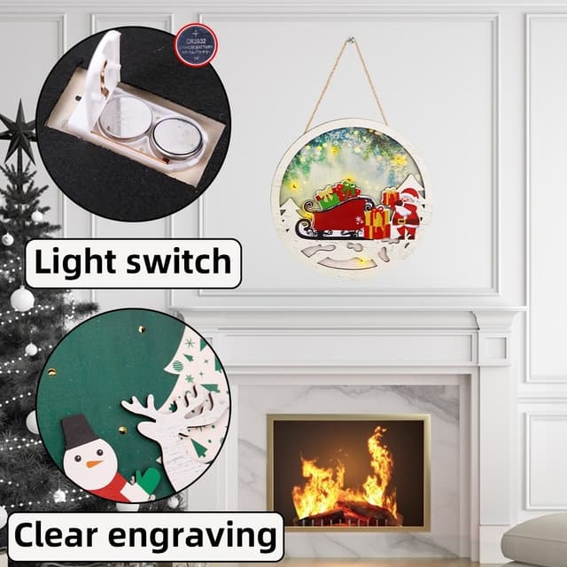 Juleskiltdekorationsdør med LED lys